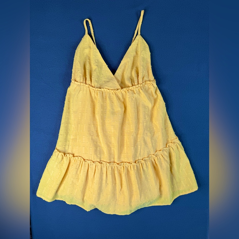 NWT 🖤 Forever 21 Yellow Sleeveless Short Mini Summer Sundress